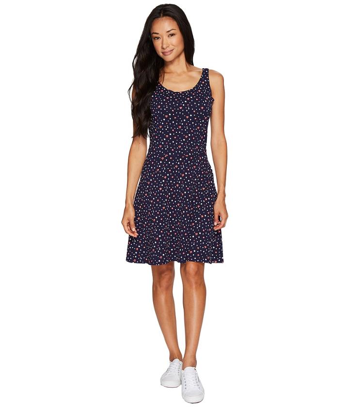 U.s. Polo Assn. Sleeveless Print Dress (evening Blue) Women's Dress