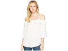 Wrangler Off The Shoulder Top With Straps Ruffle (ivory) Women's Clothing