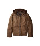 Urban Republic Kids Victor Pu Suede Biker Jacket W/ Fleece Hoodie (little Kids/big Kids) (brown) Boy's Coat