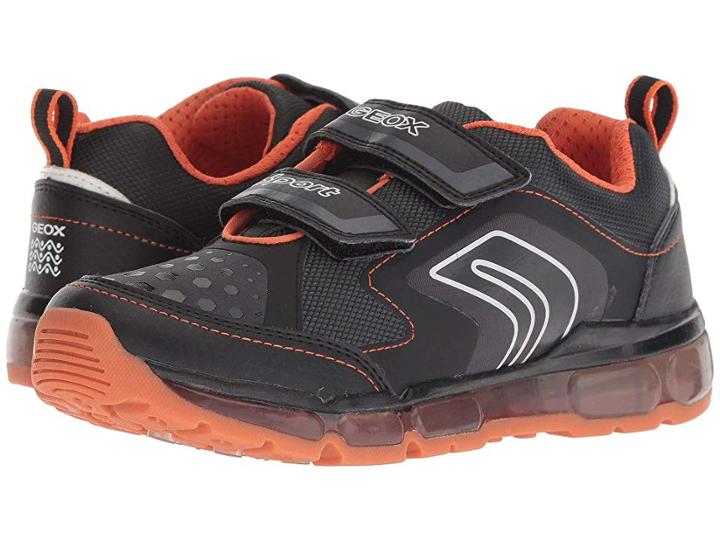 Geox Kids Android Boy 17 (little Kid/big Kid) (black/orange) Boy's Shoes