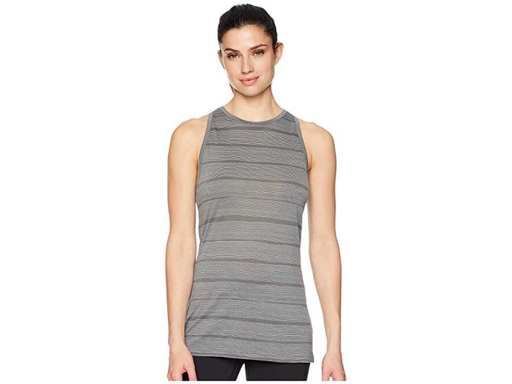 Icebreaker Aria Merino Sleeveless Combed Lines (metal/snow) Women's Clothing