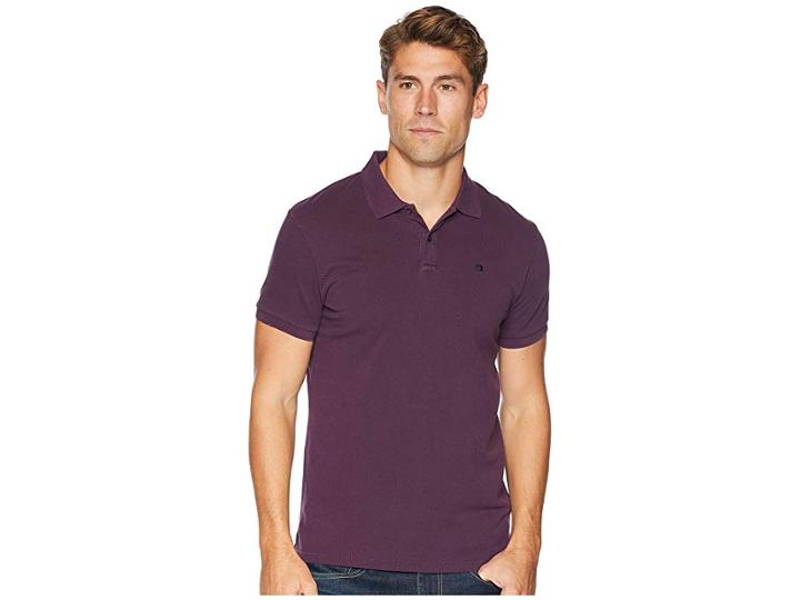 Scotch & Soda Classic Garment-dyed Pique Polo (deep Purple) Men's Short Sleeve Pullover