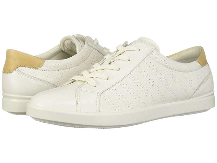 Ecco Leisure Tie (white/powder Cow Leather/cow Nubuck) Women's Lace Up Casual Shoes