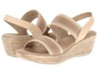 Munro American Reed (taupe/natural Fabric) Women's Wedge Shoes
