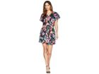 B Collection By Bobeau Aniyah Twist Front Woven Dress (tropical Print) Women's Dress