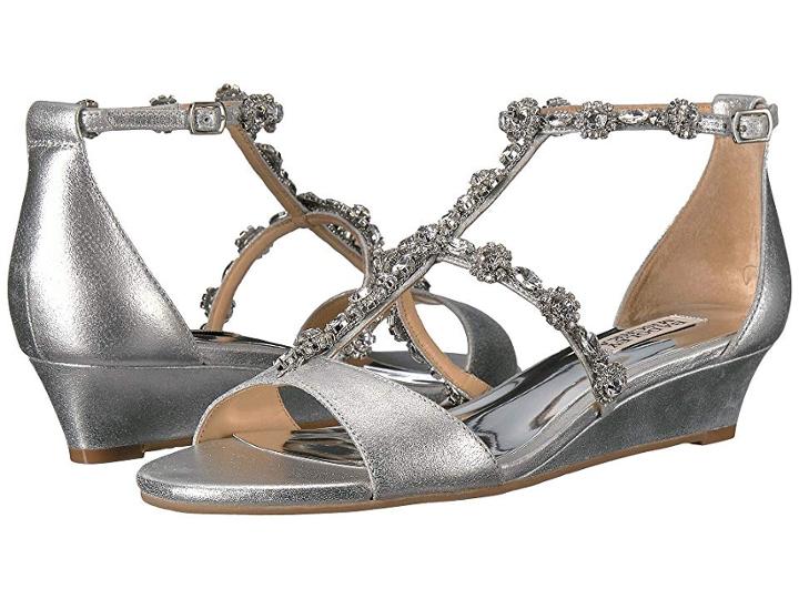 Badgley Mischka Terry Ii (silver Metallic Suede) Women's Sandals