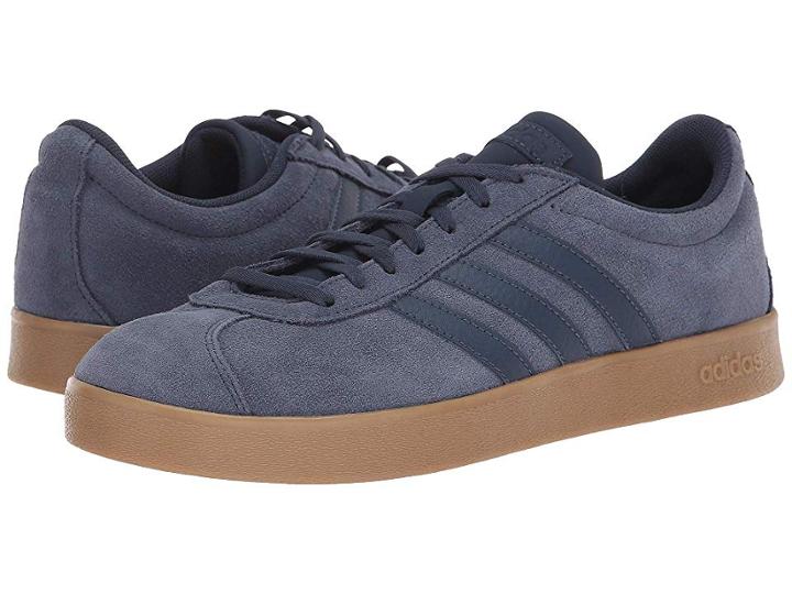 Adidas Vl Court 2.0 (light Granite/trace Blue/gum) Men's Court Shoes