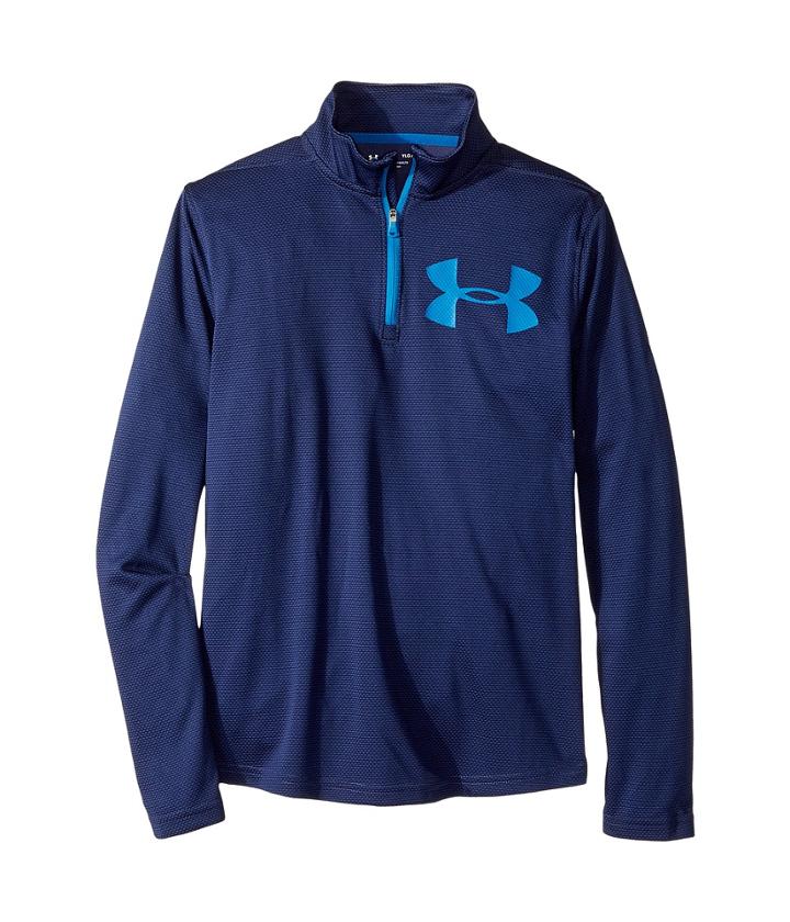 Under Armour Kids Textured Tech 1/4 Zip (big Kids) (midnight Navy/cruise Blue) Boy's Sweatshirt