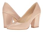 Nine West Scheila Block Heel Pump (natural Patent) High Heels