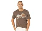 Life Is Good Guitar Sun Crusher Tee (heather Rich Brown) Men's T Shirt