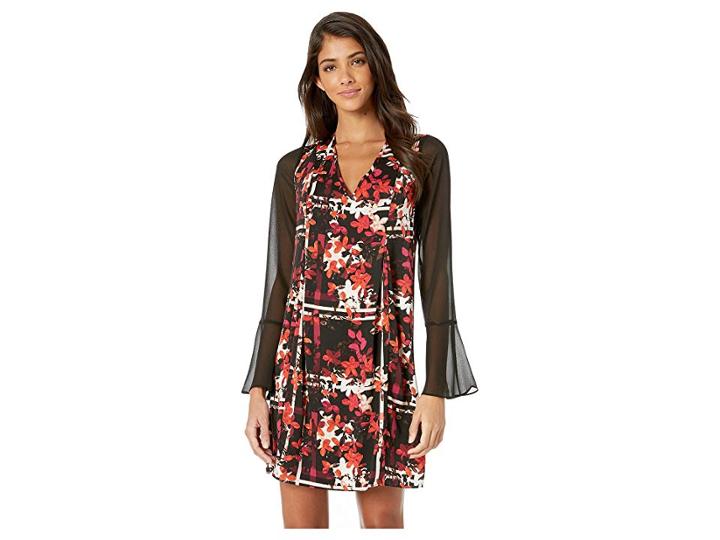 Bcbgeneration Bow Back Flare Sleeve Dress (multicolor Combo) Women's Dress