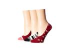 Kate Spade New York Camella 3-pack Liner Socks (red) Women's Crew Cut Socks Shoes
