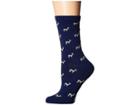 Richer Poorer Lucy (navy) Women's Crew Cut Socks Shoes