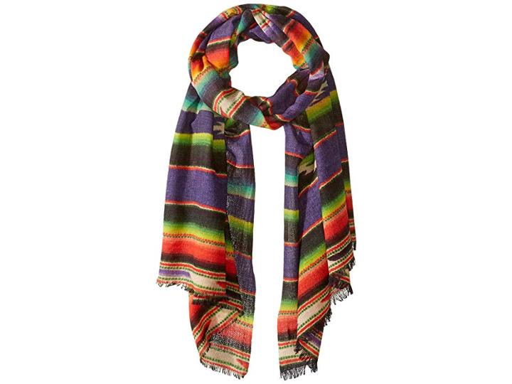 Polo Ralph Lauren Serape Beacon Wool Scarf (purple Multi) Scarves