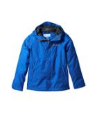 Columbia Kids Fast Curioustm Rain Jacket (little Kids/big Kids) (super Blue Campin Invizzaprint/collegiate Navy) Boy's Coat