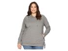 Kari Lyn Plus Size Marie Hoodie With Lace-up Detail (charcoal) Women's Sweatshirt
