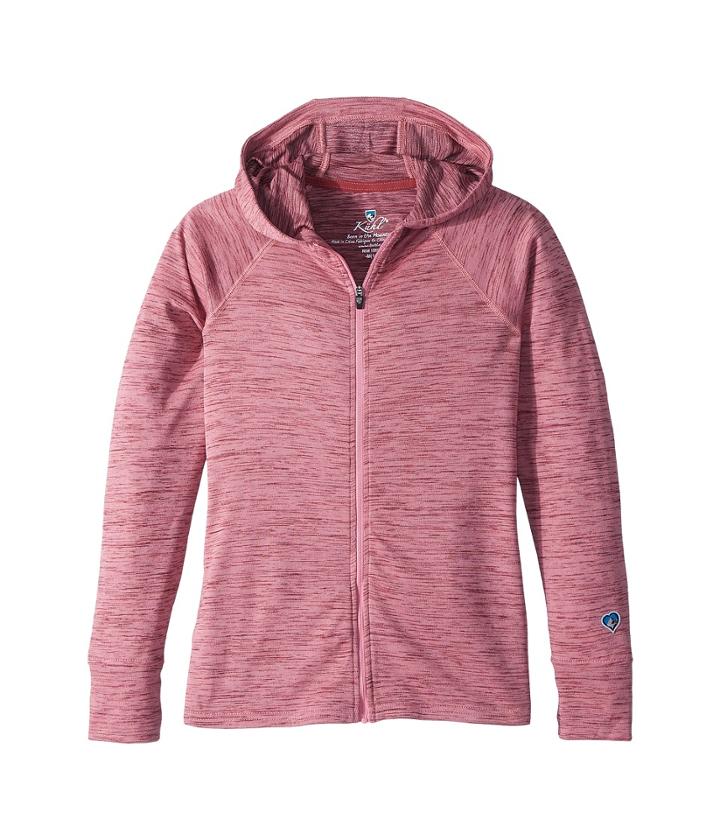 Kuhl Kids Vara Full Zip Hoodie (little Kids/big Kids) (slate Rose) Girl's Sweatshirt