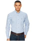 Wrangler Long Sleeve 20x Competition Ac Shirt Plaid (navy/white) Men's Clothing