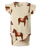 Mini Rodini Horse Wing Bodysuit (infant) (pink) Girl's Jumpsuit & Rompers One Piece