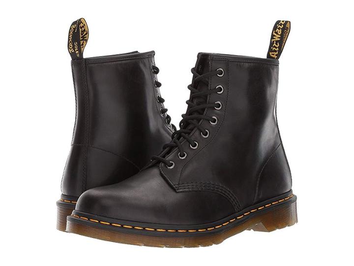 Dr. Martens 1460 8-eye Boot (gunmetal Orleans/black Pu) Men's Lace-up Boots