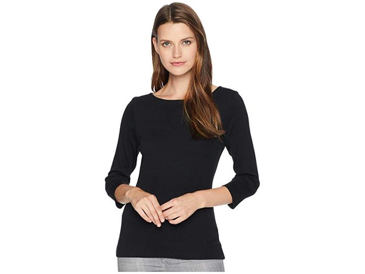Lilla P 3/4 Sleeve Boat Neck (black) Women's Clothing