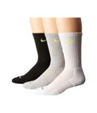 Nike 3 Pair Pack Dri-fit Cushion Crew (grey Heather/volt/black/volt/white/volt) Crew Cut Socks Shoes