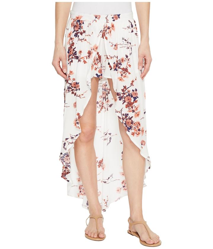Roxy Lynnette Skort (tapioca Serene Crane Print) Women's Skort