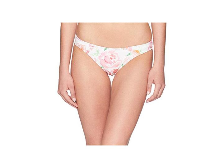 Unique Vintage Bettina Low Waist Bottom (white/pink Floral) Women's Swimwear