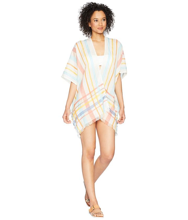 Echo Design Pool Side Plaid Open Cardi (multi) Women's Clothing