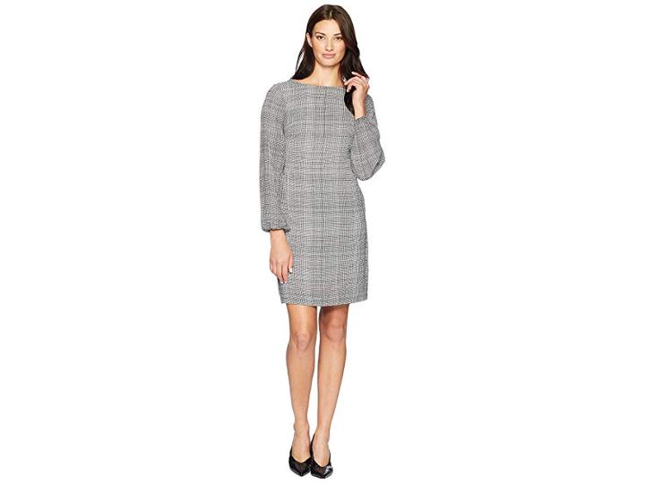 Lauren Ralph Lauren Hollyann Long Sleeve Day Dress (ivory/black) Women's Dress