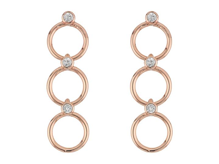 Kate Spade New York Chain Reaction Delicate Linear Earrings (clear/rose Gold) Earring