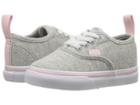 Vans Kids Authentic Elastic Lace (toddler) ((shimmer Jersey) Gray/pink) Girls Shoes