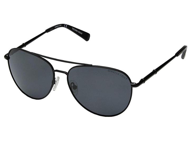 Kenneth Cole Reaction Kc7218 (shiny Black/smoke Polarized) Fashion Sunglasses