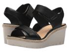 Clarks Palm Shine (black Leather) Women's Wedge Shoes