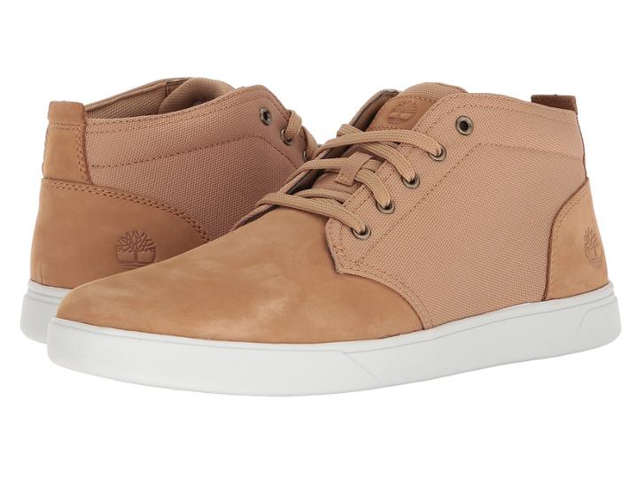 Timberland Groveton Leather And Fabric Chukka (light Brown Nubuck/cordura) Men's  Shoes
