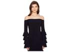 Kamalikulture By Norma Kamali Ruffle Off Shoulder Top (midnight) Women's Clothing