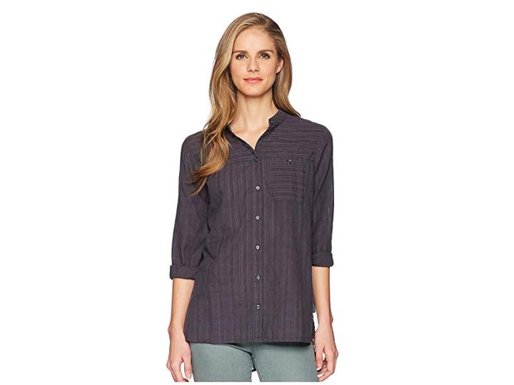 Exofficio Bugsaway(r) Collette Long Sleeve Shirt (carbon) Women's Long Sleeve Button Up