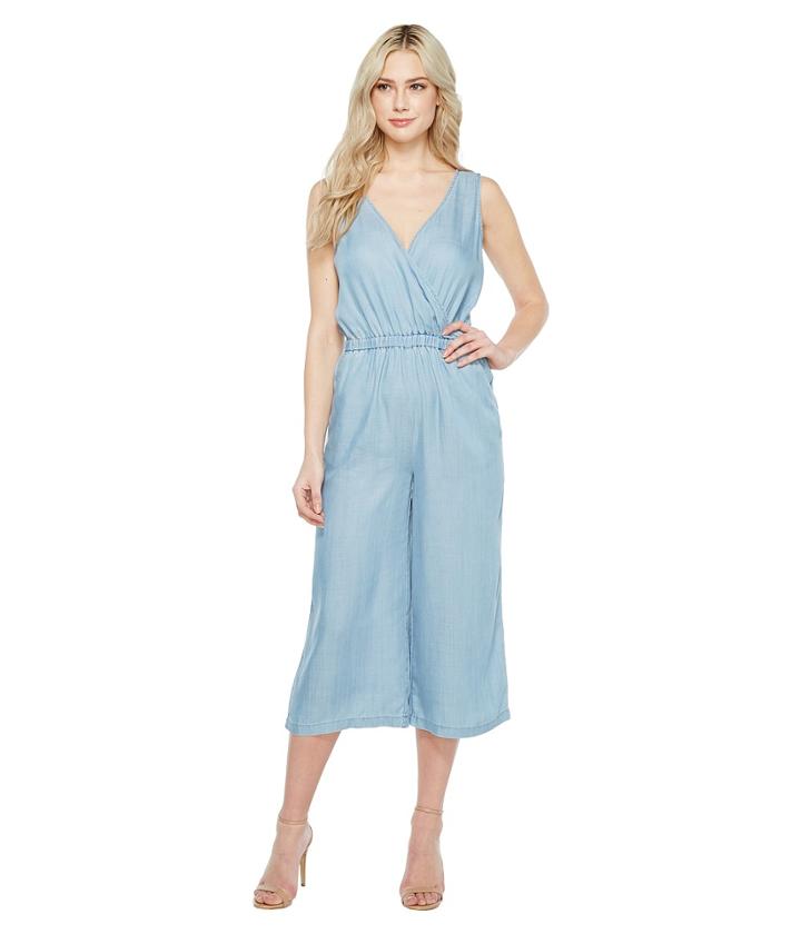 Two By Vince Camuto Sleeveless Wrap Top Tencel Cropped Jumpsuit (vintage) Women's Jumpsuit & Rompers One Piece