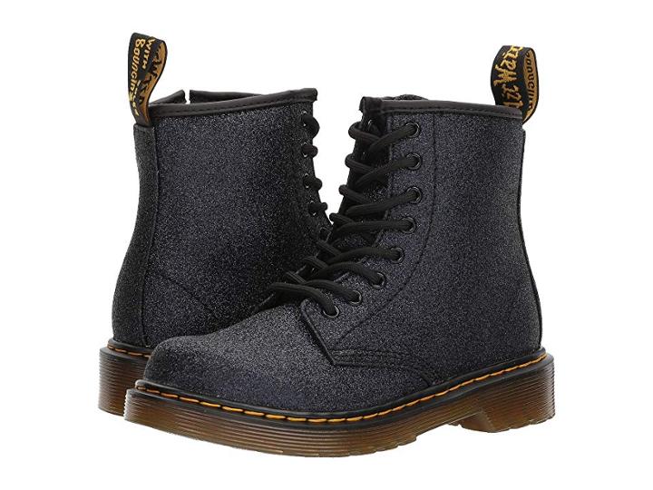 Dr. Martens Kid's Collection 1460 Glitter Junior Delaney Boot (little Kid/big Kid) (blue/black Glitter) Girls Shoes