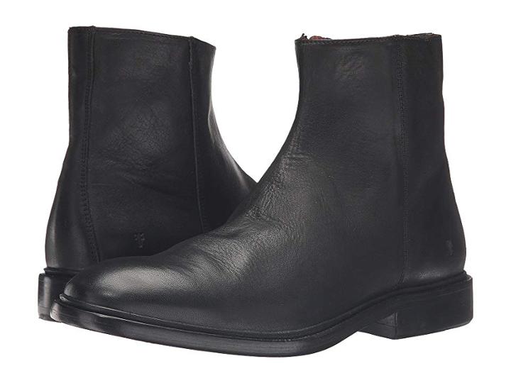 Frye Chris Inside Zip (black Tumbled Full Grain) Men's Boots