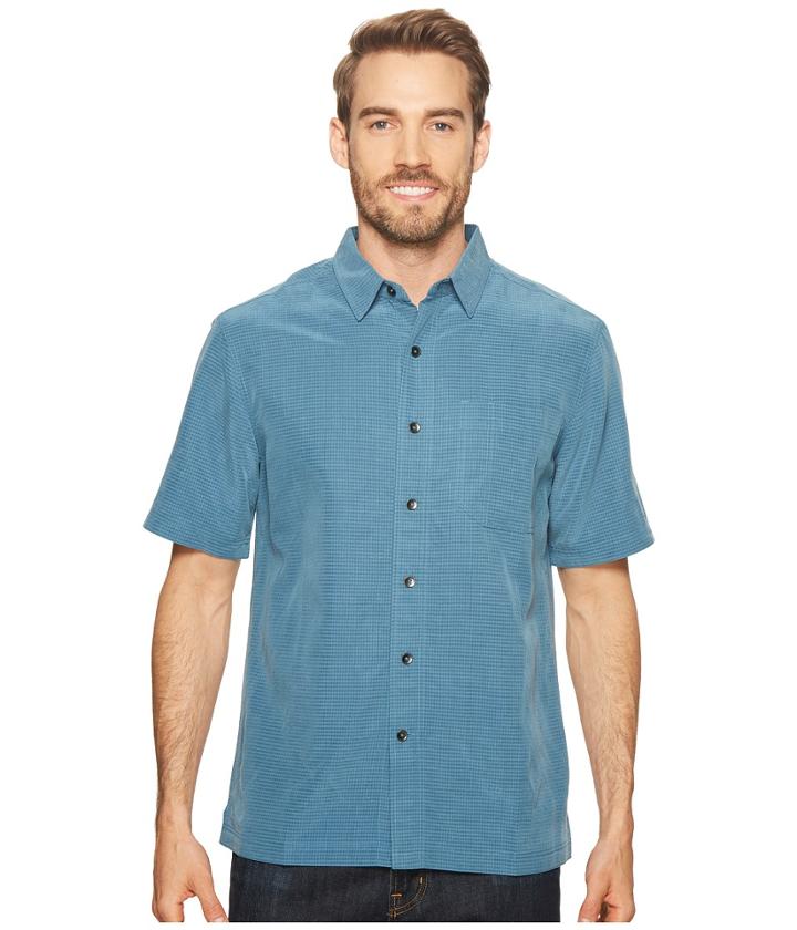 Royal Robbins Desert Pucker S/s (blue Stone) Men's Short Sleeve Button Up