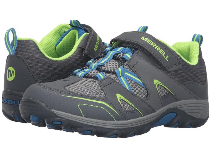 Merrell Kids Trail Chaser (big Kid) (grey/blue/citron Suede/mesh) Boys Shoes