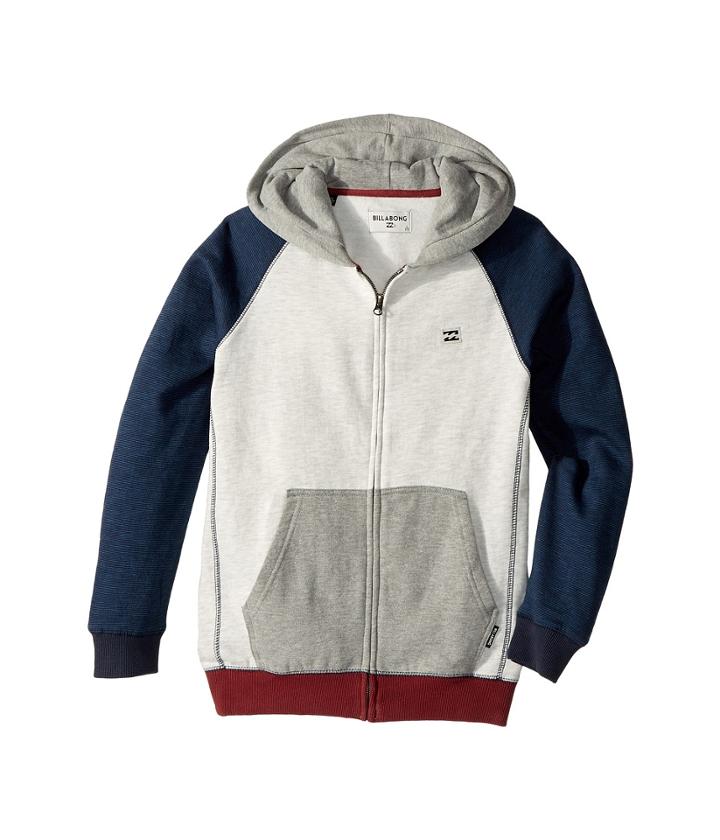 Billabong Kids Balance Zip Hoodie (big Kids) (light Grey Heather) Boy's Sweatshirt