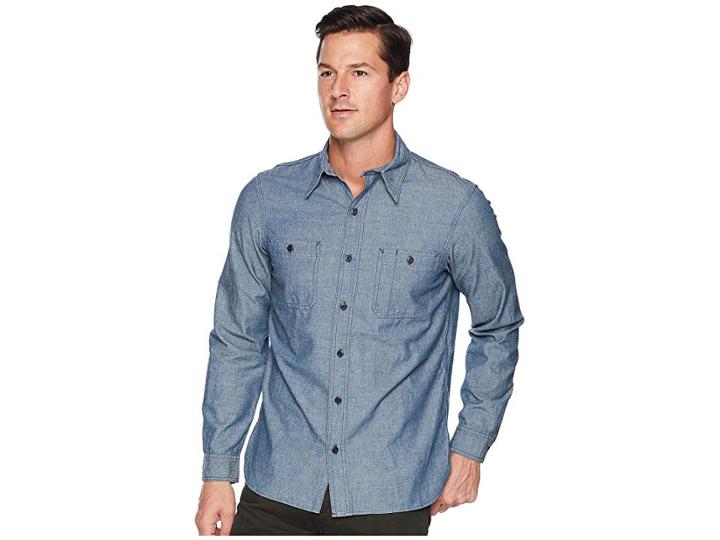Polo Ralph Lauren Classic Fit Chambray Utility Sport Shirt (isaacs) Men's Clothing