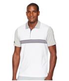 Adidas Golf Ultimate Engineered 3-stripe Polo (white/grey Two) Men's Short Sleeve Pullover