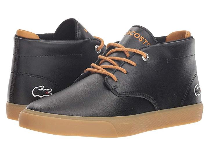 Lacoste Kids Esparre Chukka (little Kid/big Kid) (black/dark Tan) Kid's Shoes