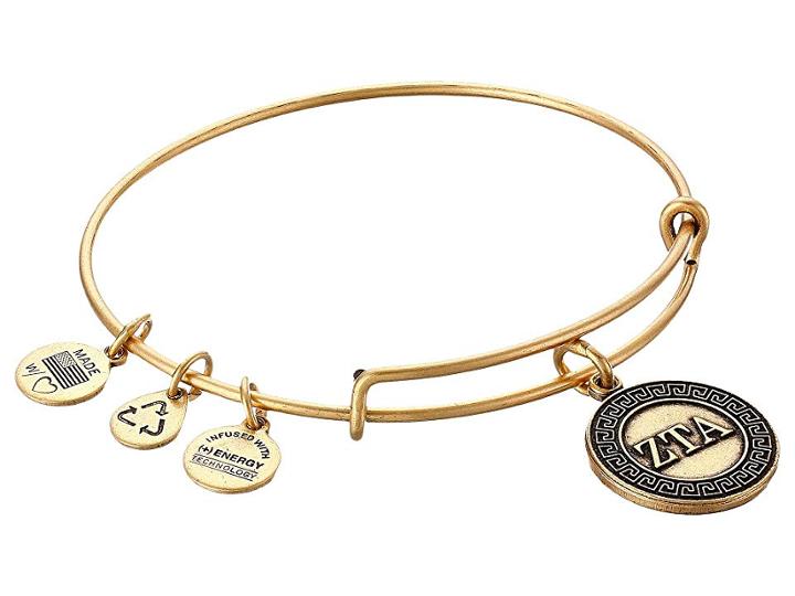 Alex And Ani Zeta Tau Alpha Charm Bangle (rafaelian Gold Finish) Bracelet