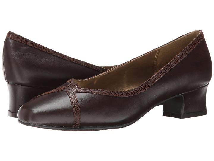 Soft Style Lanie (dark Brown) Women's 1-2 Inch Heel Shoes