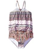 Seafolly Kids Moroccan Paisley Blouson Tank One-piece (toddler/little Kids) (multi) Girl's Swimsuits One Piece