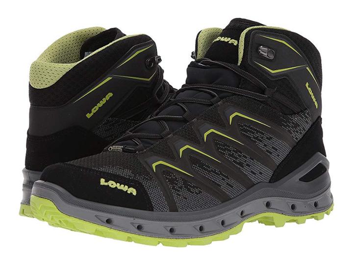 Lowa Aerox Gtx(r) Mid Surround(r) (black/lime) Men's Shoes